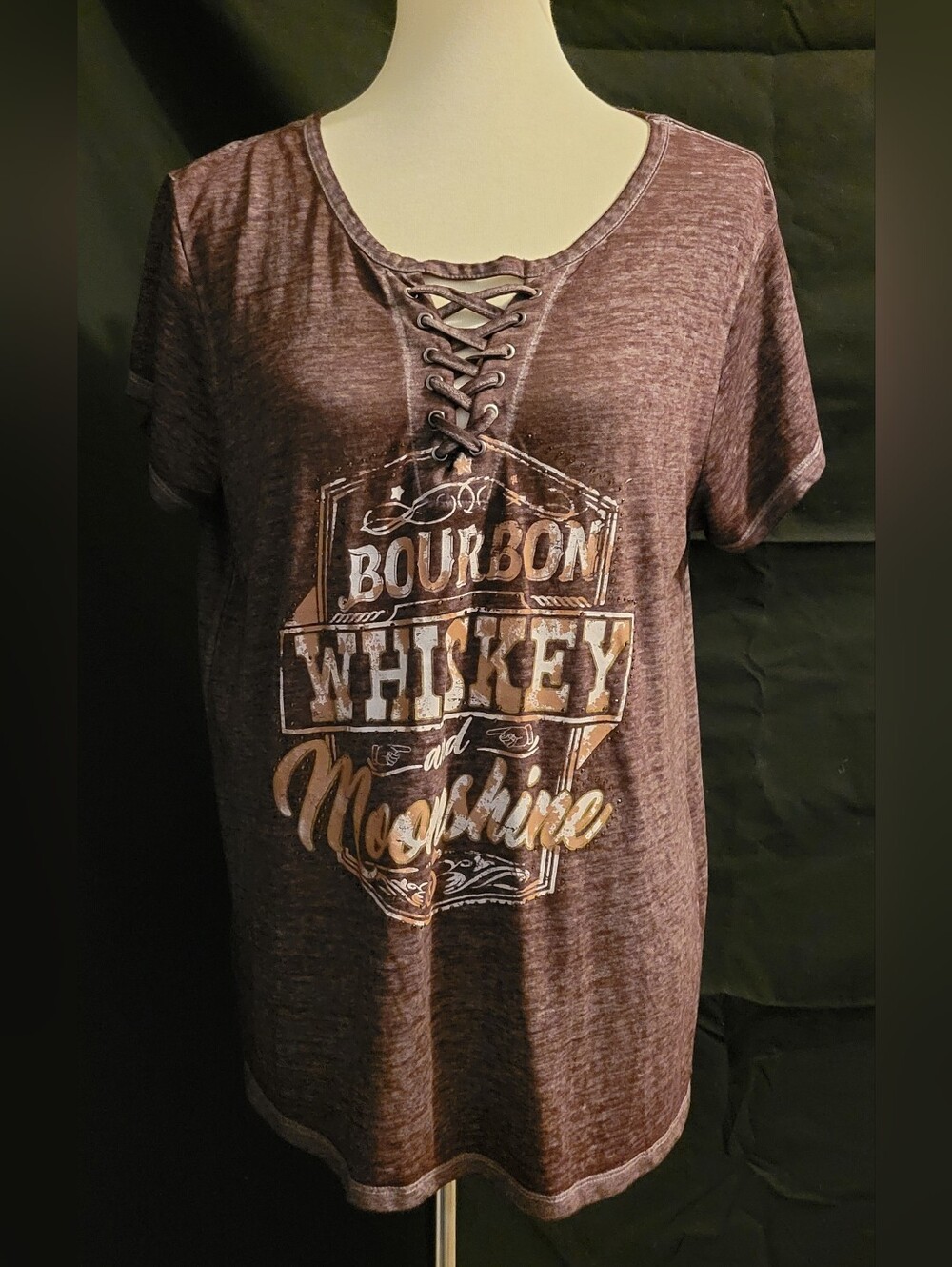 Delusional Lace-Up Graphic Short Sleeve Tee